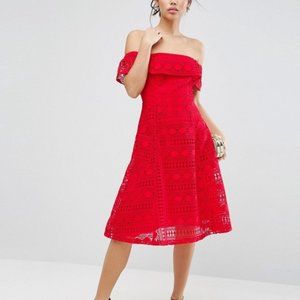 ASOS Red Lace Dress